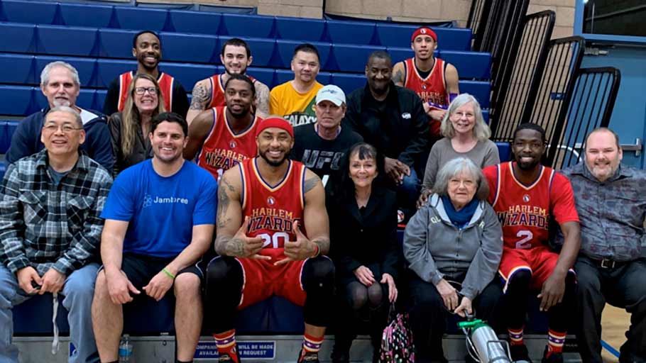 Jamboree community residents participate in Mabel L. Pendleton and Harlem Wizards basketball fundraiser
