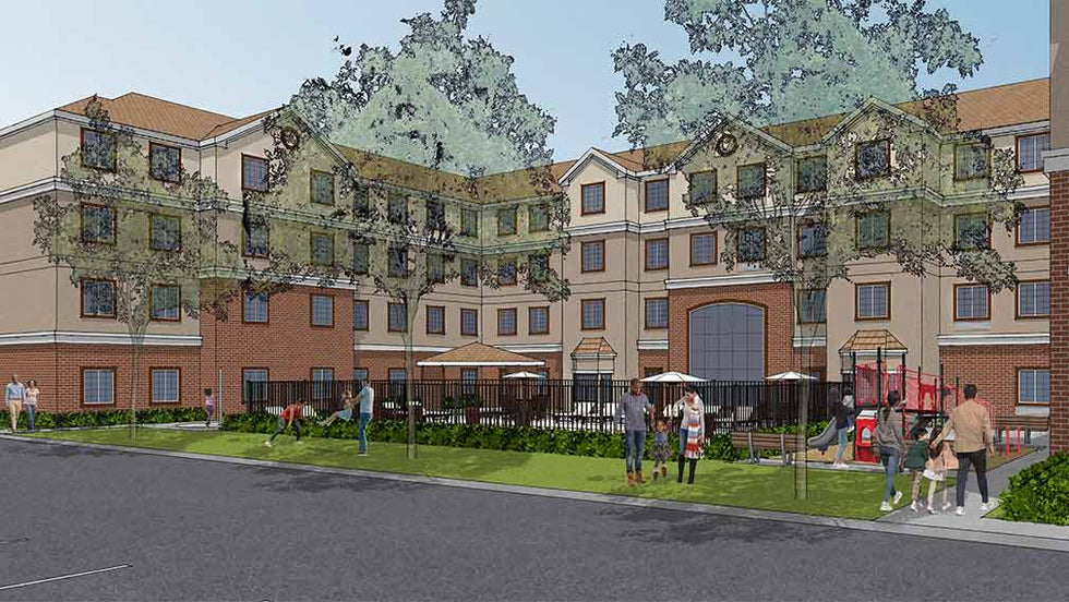 Jamboree Staybridge Suites motel conversion rendering
