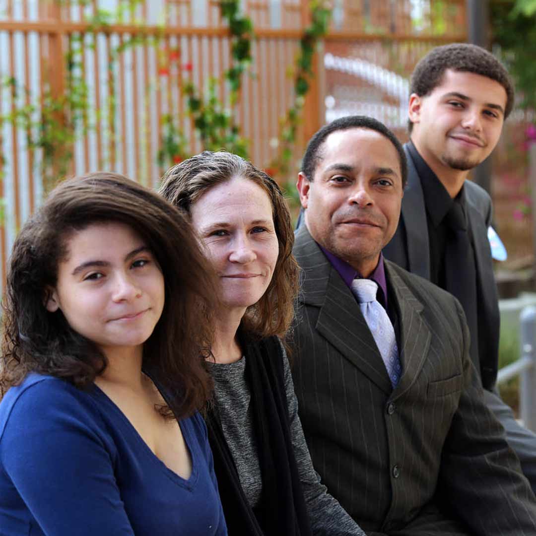 Resident family at Jamboree’s Rockwood, permanent supportive housing in Anaheim, CA